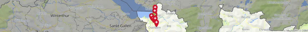 Kartenansicht für Apotheken-Notdienste in der Nähe von Langen bei Bregenz (Bregenz, Vorarlberg)
